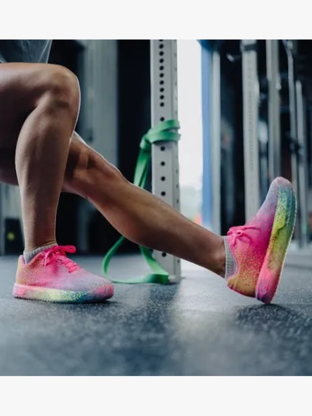 NOBULL | Unisex Bright Pink/Rainbow Glitch Training Shoe Pink Laces Mens 8.5 W10 - Picture 15 of 16